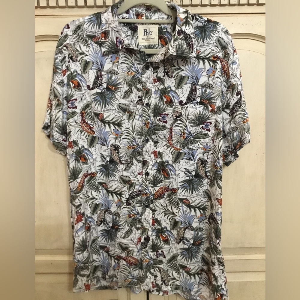 Men’s Size L Large RJ&C Rebel James & Charli Button Down Shirt Bold Colors